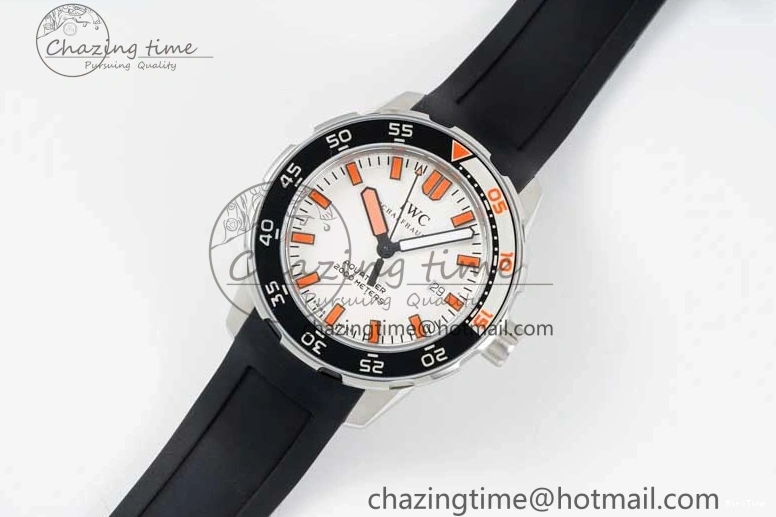 MIROTIME 0426 Aquatimer Automatic SS RSF 1:1 Best Edition White Orange Dial on Black Rubber Strap A Supportive 7069